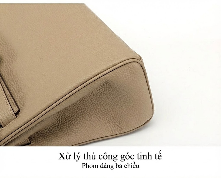 Túi Kelly Nữ Da Bò Cao Cấp, Túi Xách Tay, Túi Đeo Vai, Đeo Chéo Màu Nâu, Đen, Đỏ, Kem... chi tiết 32