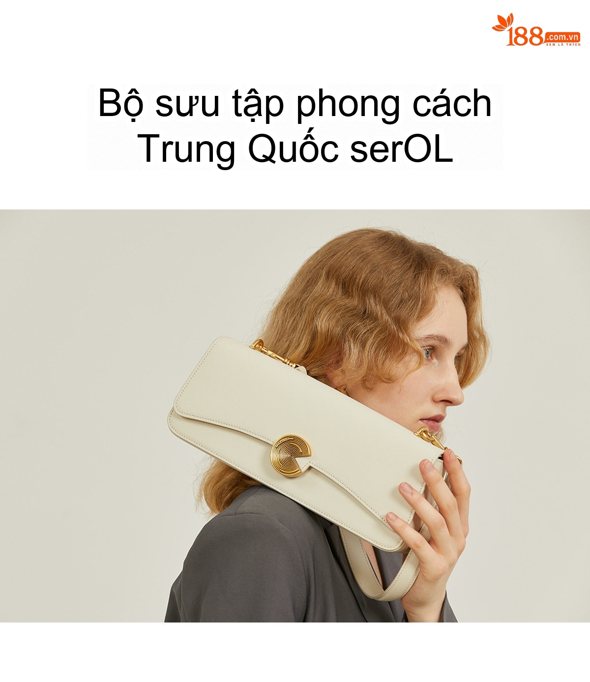 Túi Kẹp Nách Nữ Da Bò Pháp Kiểu Bánh Mì Đeo Vai, Túi Xách Nữ Đeo Chéo Màu Đen, Trắng Kem chi tiết 1