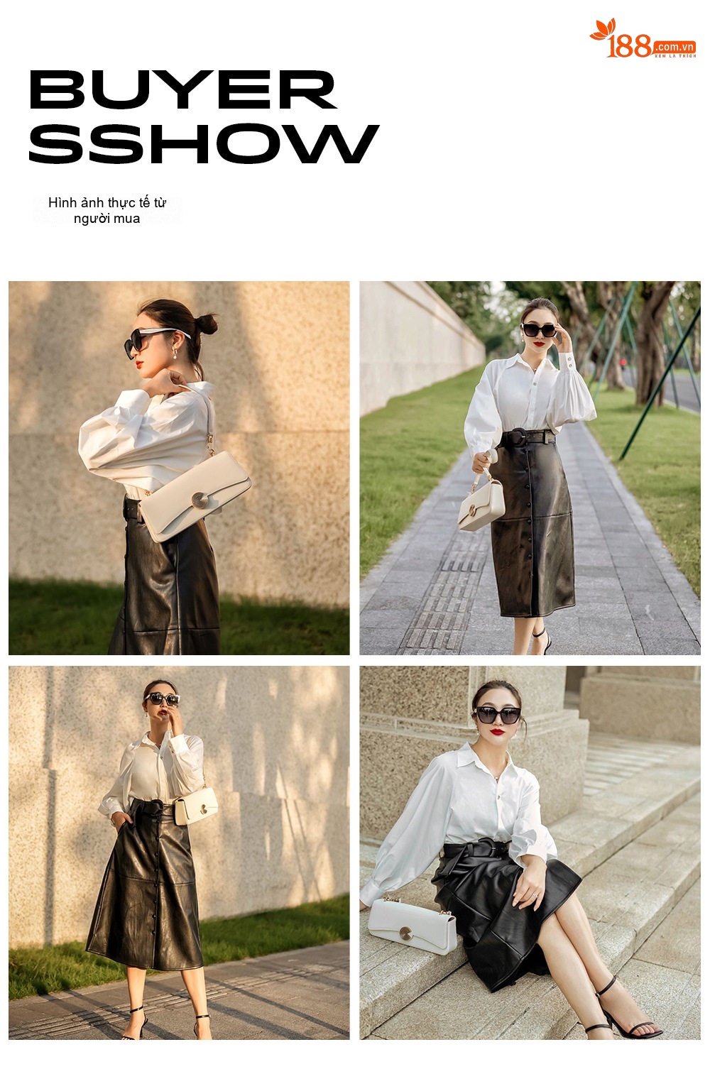 Túi Kẹp Nách Nữ Da Bò Pháp Kiểu Bánh Mì Đeo Vai, Túi Xách Nữ Đeo Chéo Màu Đen, Trắng Kem chi tiết 2
