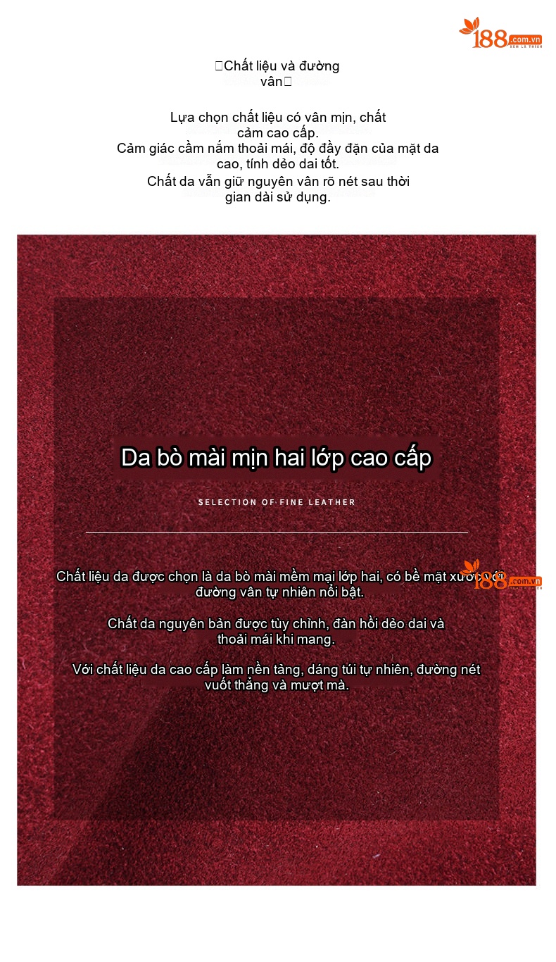 Túi Kẹp Nách Nữ Da Mờ Phong Cách Retro Màu Nâu, Xám, Đỏ chi tiết 11