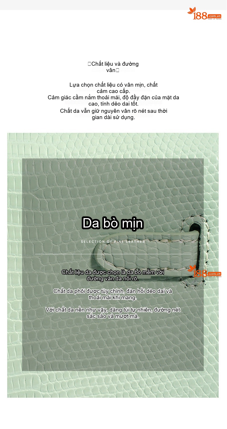 Túi Kẹp Nách Nữ Da Thật Vân Cá Sấu Phong Cách Âu Mỹ Cao Cấp Màu Xanh Mint, Kem, Nâu chi tiết 11