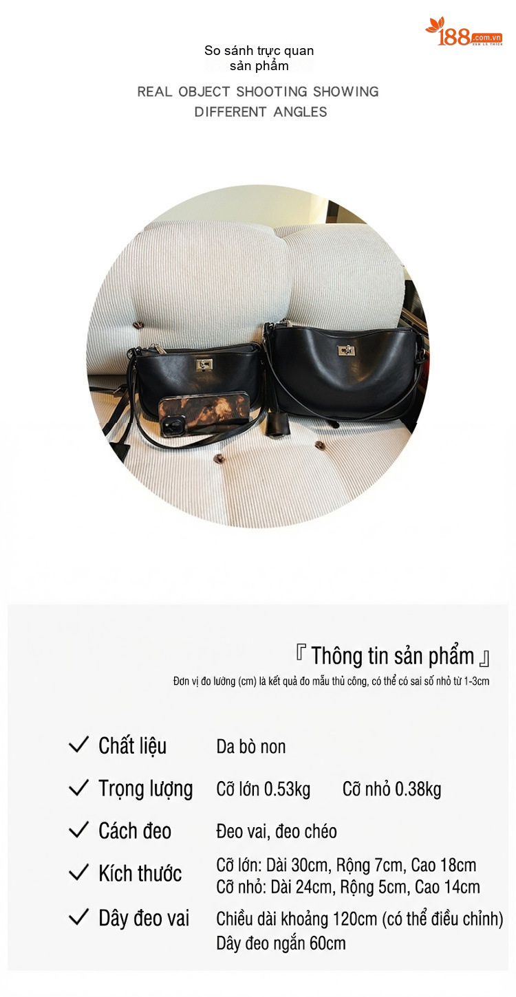 Túi Rodeo Da Bóng Đeo Chéo/Đeo Vai Phong Cách Thời Trang Màu Đen chi tiết 4