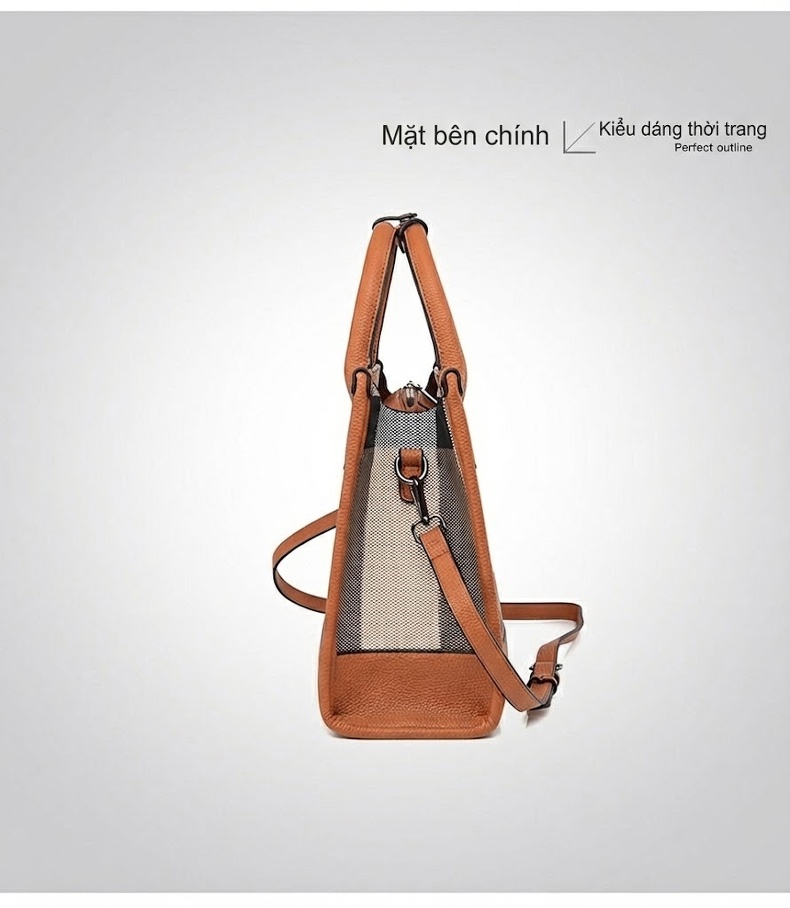 Túi Tote Da Bề Mặt Nhám Đựng Laptop Công Sở Sức Chứa Lớn Kèm Túi Nhỏ Màu Nâu, Đen chi tiết 26