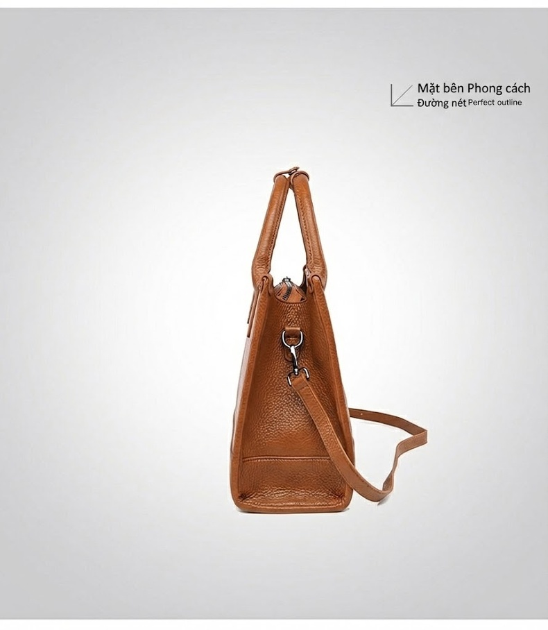 Túi Tote Da Bề Mặt Nhám Đựng Laptop Công Sở Sức Chứa Lớn Kèm Túi Nhỏ Màu Nâu, Đen chi tiết 20