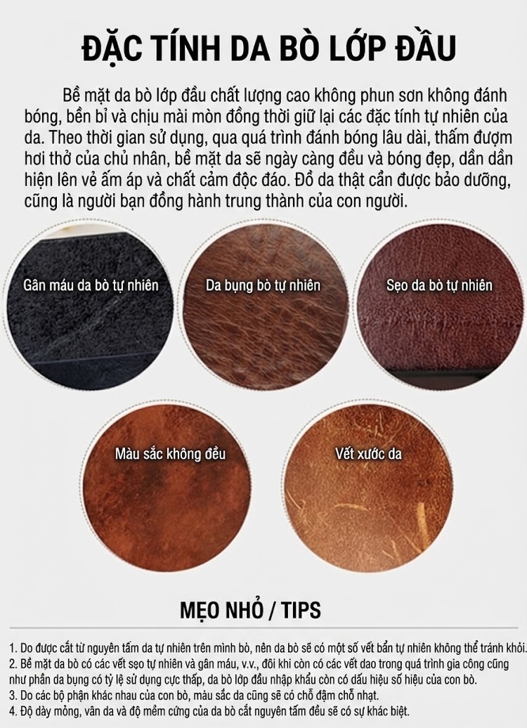 Túi Tote Da Bò Cổ Điển Đựng Tài Liệu, Laptop, Đi Làm, Du Lịch Màu Nâu chi tiết 16