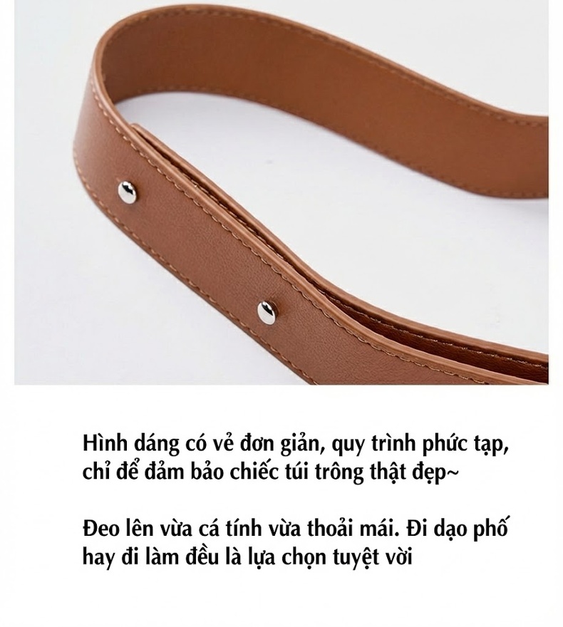 Túi Tote Da Bò Đeo Vai Đeo Chéo Phong Cách Tối Giản Sức Chứa Lớn Màu Nâu chi tiết 18