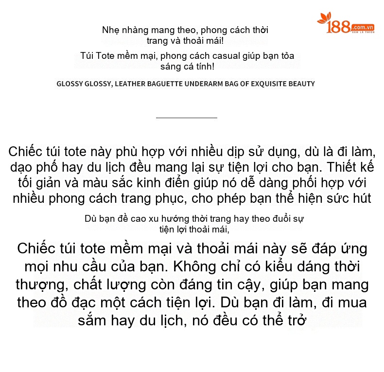Túi Tote Da Bò Đeo Vai Đeo Chéo Phong Cách Tối Giản Sức Chứa Lớn Màu Nâu chi tiết 3