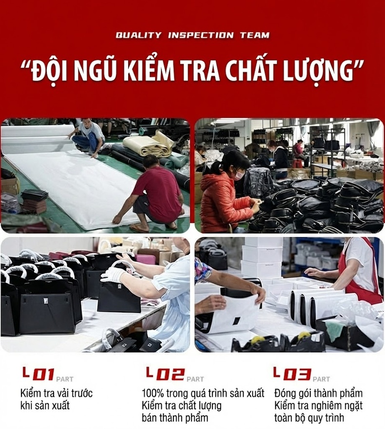 Túi Tote Da Bò Đứng Form Cứng Cáp Cao Cấp Đựng Vừa A4 Màu Kem chi tiết 10