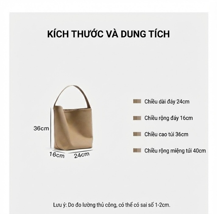 Túi Tote Da Bò Đựng Laptop Sức Chứa Lớn Phong Cách Đơn Giản Màu Đen, Nâu chi tiết 2