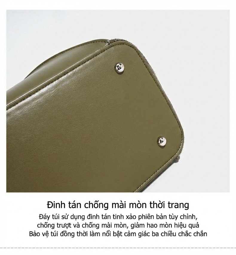 Túi Tote Da Bò Lớn Cao Cấp Phong Cách Retro Đeo Vai/Đeo Chéo Màu Đen, Nâu, Xám, Xanh... chi tiết 11