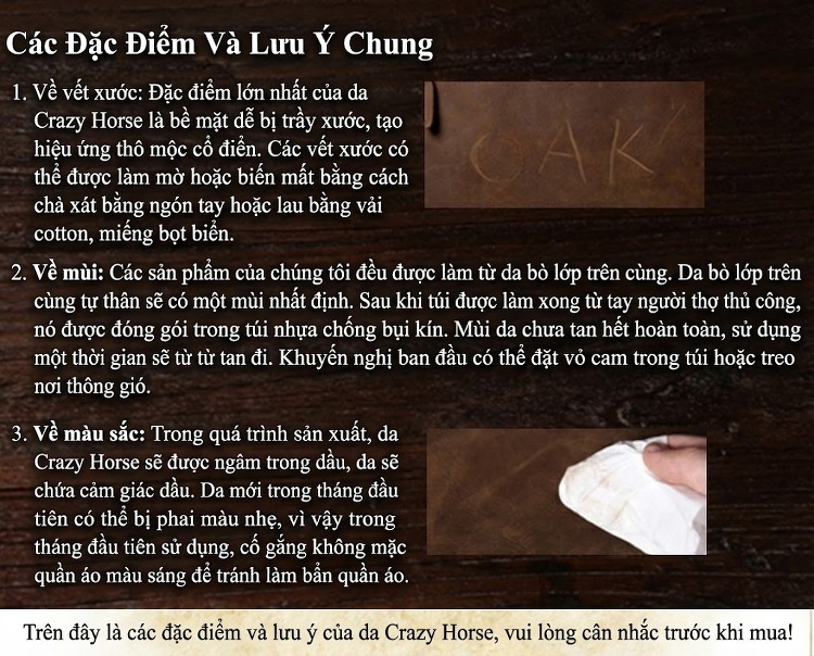 Túi Tote Da Bò Mad Horse Thủ Công Vintage Đeo Vai, Đeo Chéo, Xách Tay Màu Nâu chi tiết 29