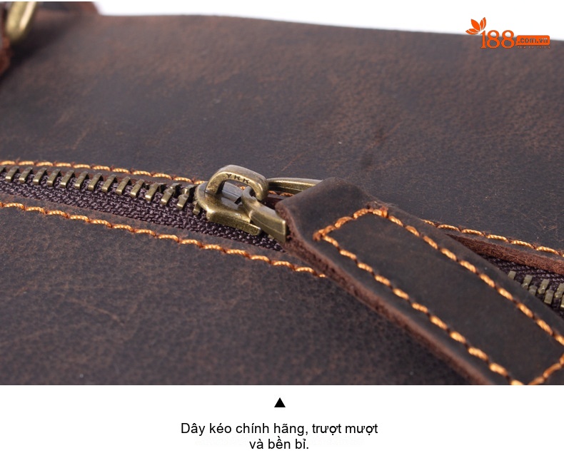 Túi Tote Da Bò Mad Horse Thủ Công Vintage Đeo Vai, Đeo Chéo, Xách Tay Màu Nâu chi tiết 20