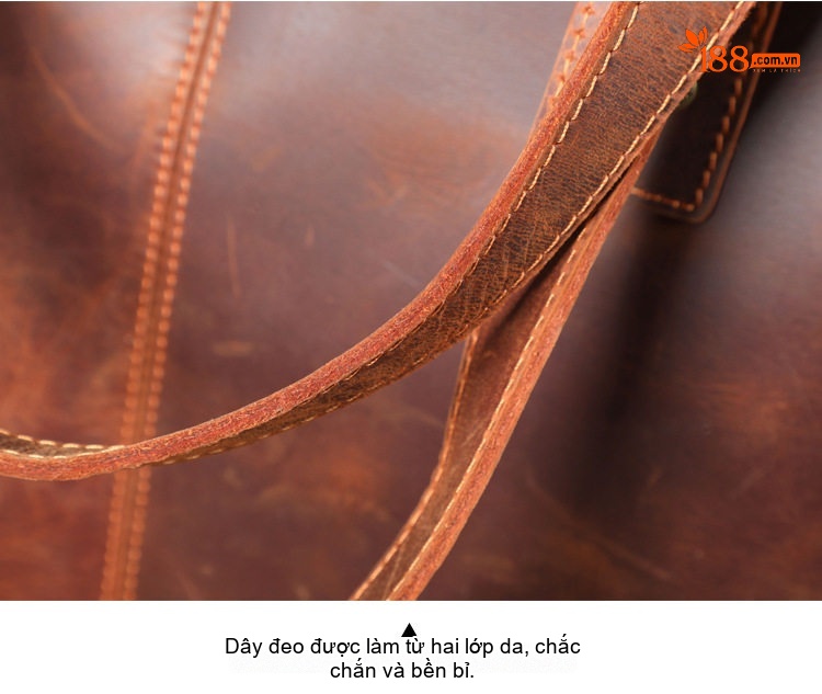 Túi Tote Da Bò Mộc Vintage Đeo Vai Phong Cách Âu Mỹ chi tiết 15