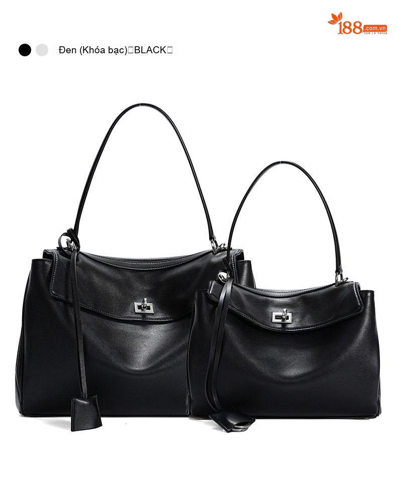 Túi Tote Da Bò Rodeobag Phong Cách Công Sở, Túi Đeo Vai/Đeo Chéo Nữ Dung Tích Lớn Màu Đen chi tiết 19