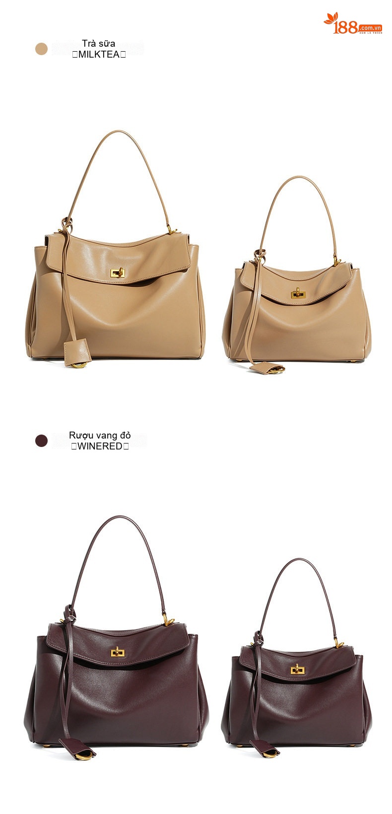 Túi Tote Da Bò Rodeobag Phong Cách Công Sở, Túi Đeo Vai/Đeo Chéo Nữ Dung Tích Lớn Màu Đen chi tiết 20