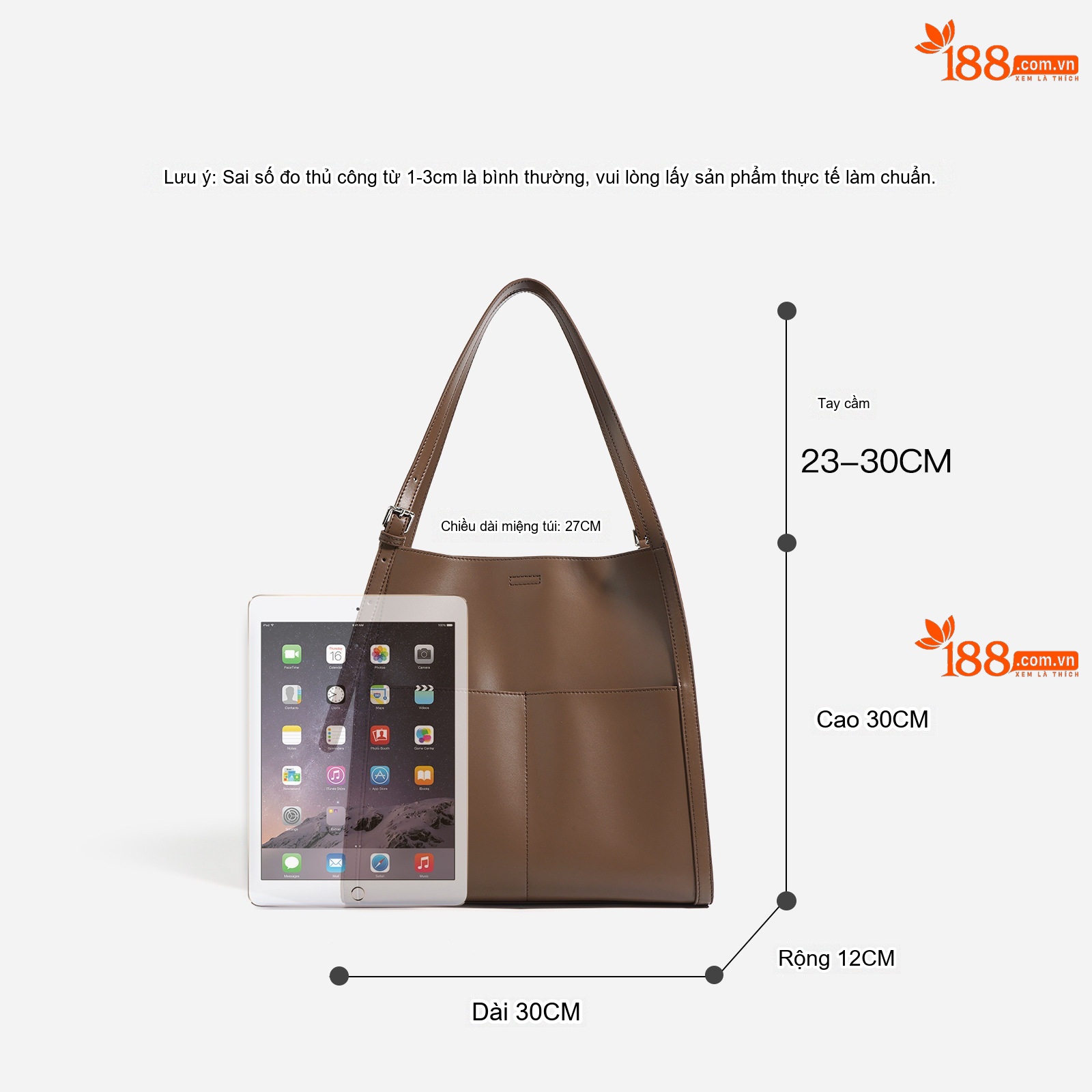 Túi Tote Da Bò Sức Chứa Lớn Thiết Kế Tối Giản Đeo Vai Màu Nâu, Be, Đen