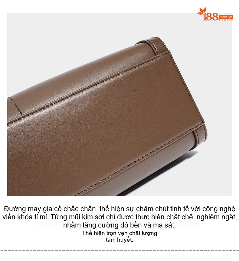 Túi Tote Da Bò Sức Chứa Lớn Thiết Kế Tối Giản Đeo Vai Màu Nâu, Be, Đen chi tiết 11
