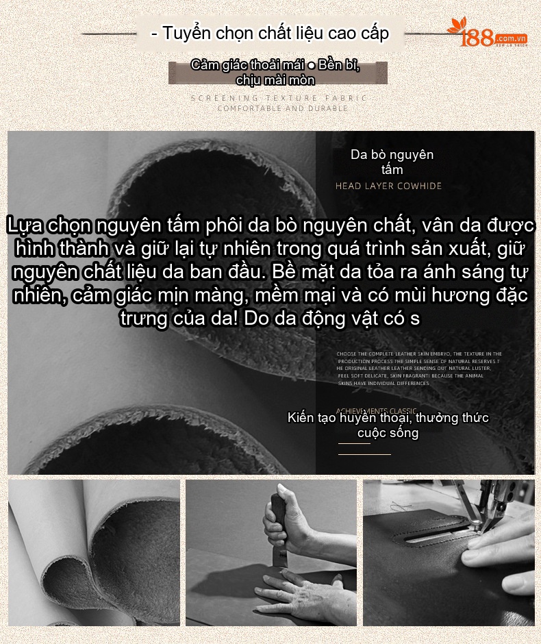 Túi Tote Da Bò Thật Khắc Hoa Hồng Vintage Đeo Vai, Đeo Chéo Màu Nâu, Cam chi tiết 3