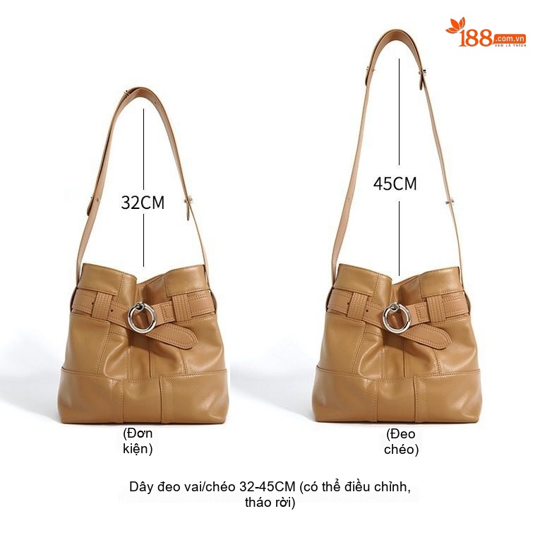 Túi Tote Da Bò Thiết Kế Độc Đáo Đeo Vai/Đeo Chéo Sức Chứa Lớn Màu Nâu