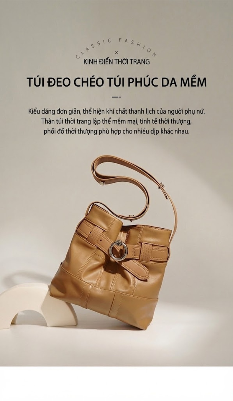 Túi Tote Da Bò Thiết Kế Độc Đáo Sức Chứa Lớn Đeo Vai/Đeo Chéo Phong Cách Vintage Màu Nâu chi tiết 1