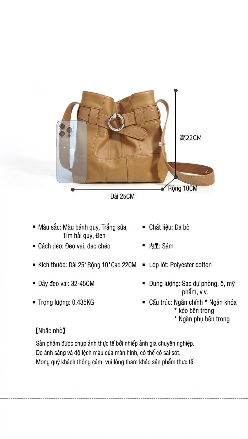 Túi Tote Da Bò Thiết Kế Độc Đáo Sức Chứa Lớn Đeo Vai/Đeo Chéo Phong Cách Vintage Màu Nâu chi tiết 4