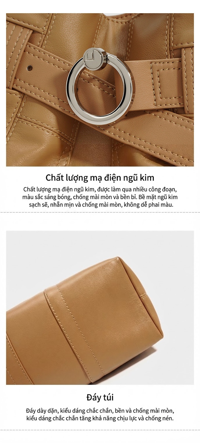 Túi Tote Da Bò Thiết Kế Độc Đáo Sức Chứa Lớn Đeo Vai/Đeo Chéo Phong Cách Vintage Màu Nâu chi tiết 9