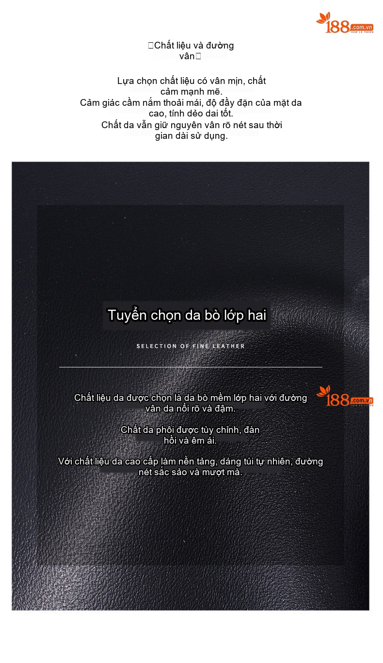Túi Tote Da Bò Thiết Kế Độc Đáo Thời Trang Đeo Vai, Đeo Chéo, Xách Tay Màu Đen, Nâu chi tiết 9