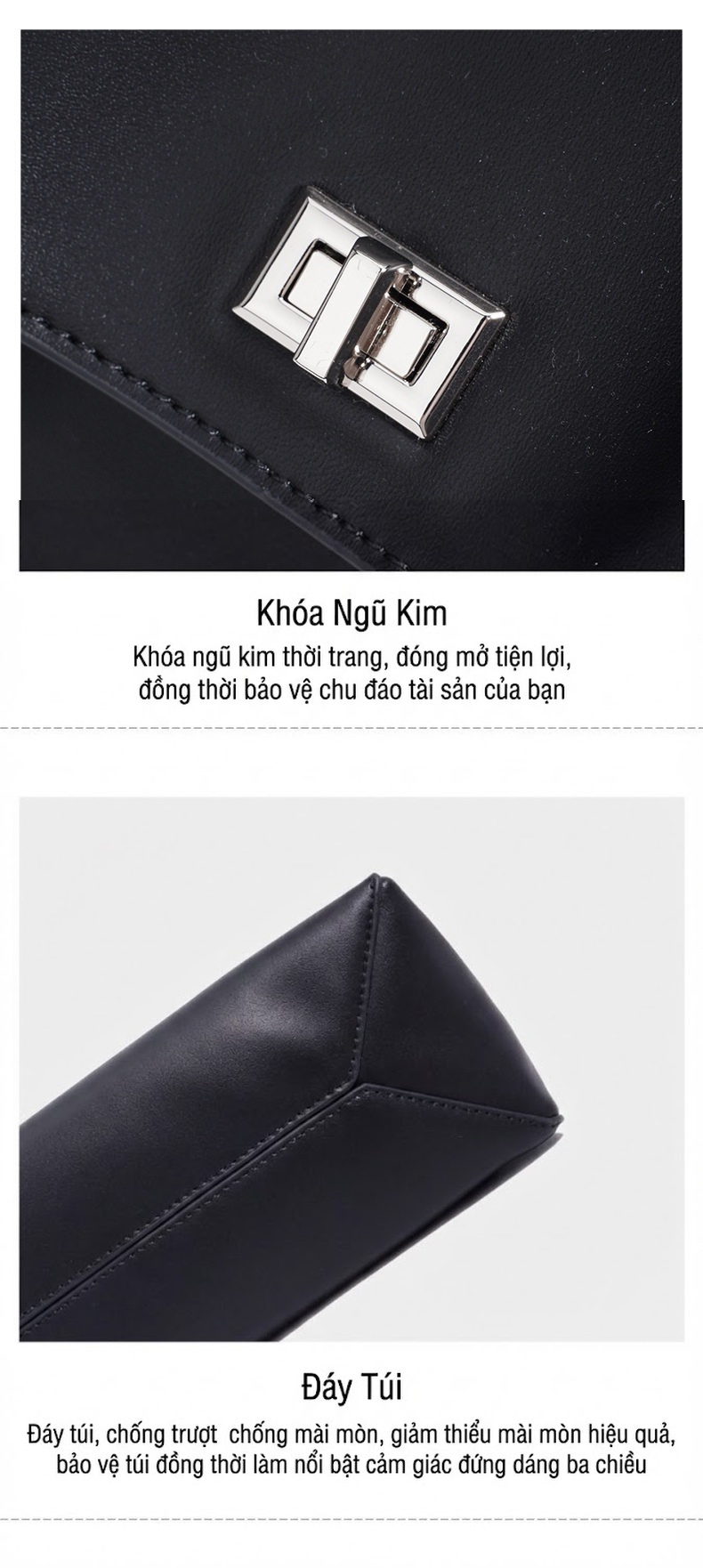 Túi Tote Da Bò Thiết Kế Độc Đáo Thời Trang Đeo Vai, Đeo Chéo, Xách Tay Màu Đen, Nâu chi tiết 11