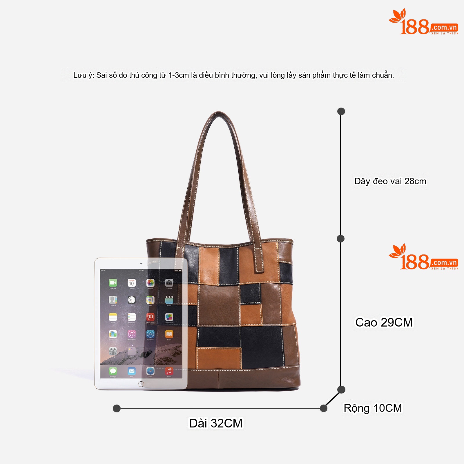 Túi Tote Da Cừu Thiết Kế Độc Đáo Đựng Vừa A4 Phong Cách Công Sở Màu Nâu, Đen
