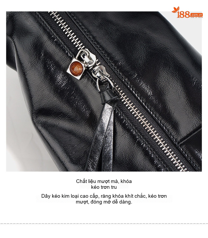 Túi Tote Da Dầu Sáp Retro Thiết Kế Độc Đáo Dung Tích Lớn Đeo Vai Đeo Chéo Phong Cách Cao Cấp Màu Đen chi tiết 13