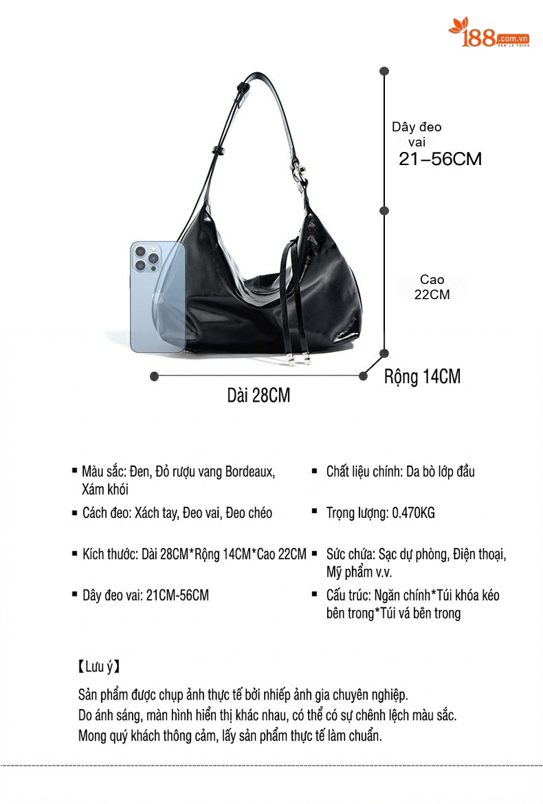 Túi Tote Da Dầu Sáp Retro Thiết Kế Độc Đáo Dung Tích Lớn Đeo Vai Đeo Chéo Phong Cách Cao Cấp Màu Đen chi tiết 7