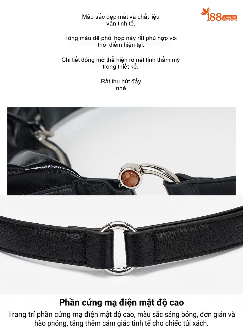 Túi Tote Da Dầu Sáp Retro Thiết Kế Độc Đáo Dung Tích Lớn Đeo Vai Đeo Chéo Phong Cách Cao Cấp Màu Đen chi tiết 11