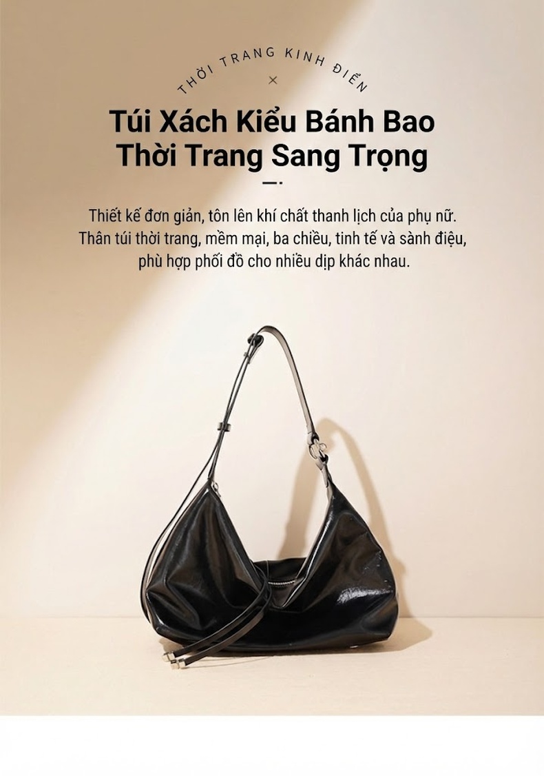 Túi Tote Da Dầu Sáp Retro Thiết Kế Độc Đáo Dung Tích Lớn Đeo Vai Đeo Chéo Phong Cách Cao Cấp Màu Đen chi tiết 2