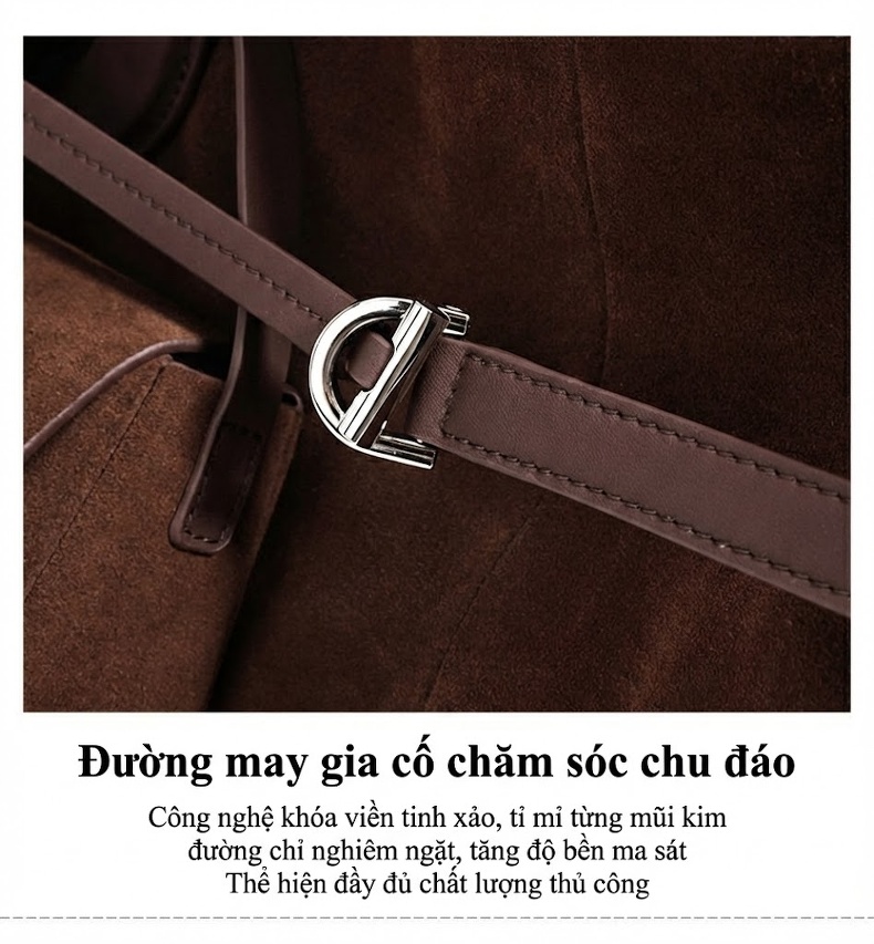 Túi Tote Da Mờ Đeo Vai/Kẹp Nách Sức Chứa Lớn Đi Làm Hàng Ngày Màu Nâu, Đỏ, Be chi tiết 11