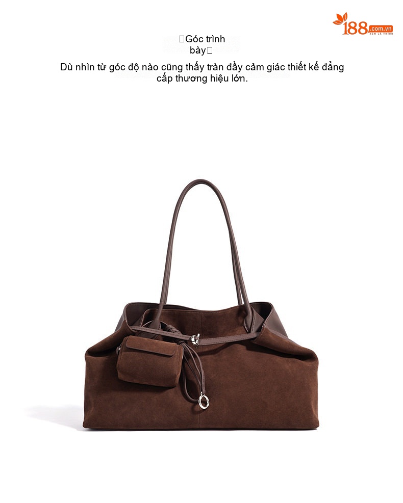 Túi Tote Da Mờ Đeo Vai/Kẹp Nách Sức Chứa Lớn Đi Làm Hàng Ngày Màu Nâu, Đỏ, Be chi tiết 13