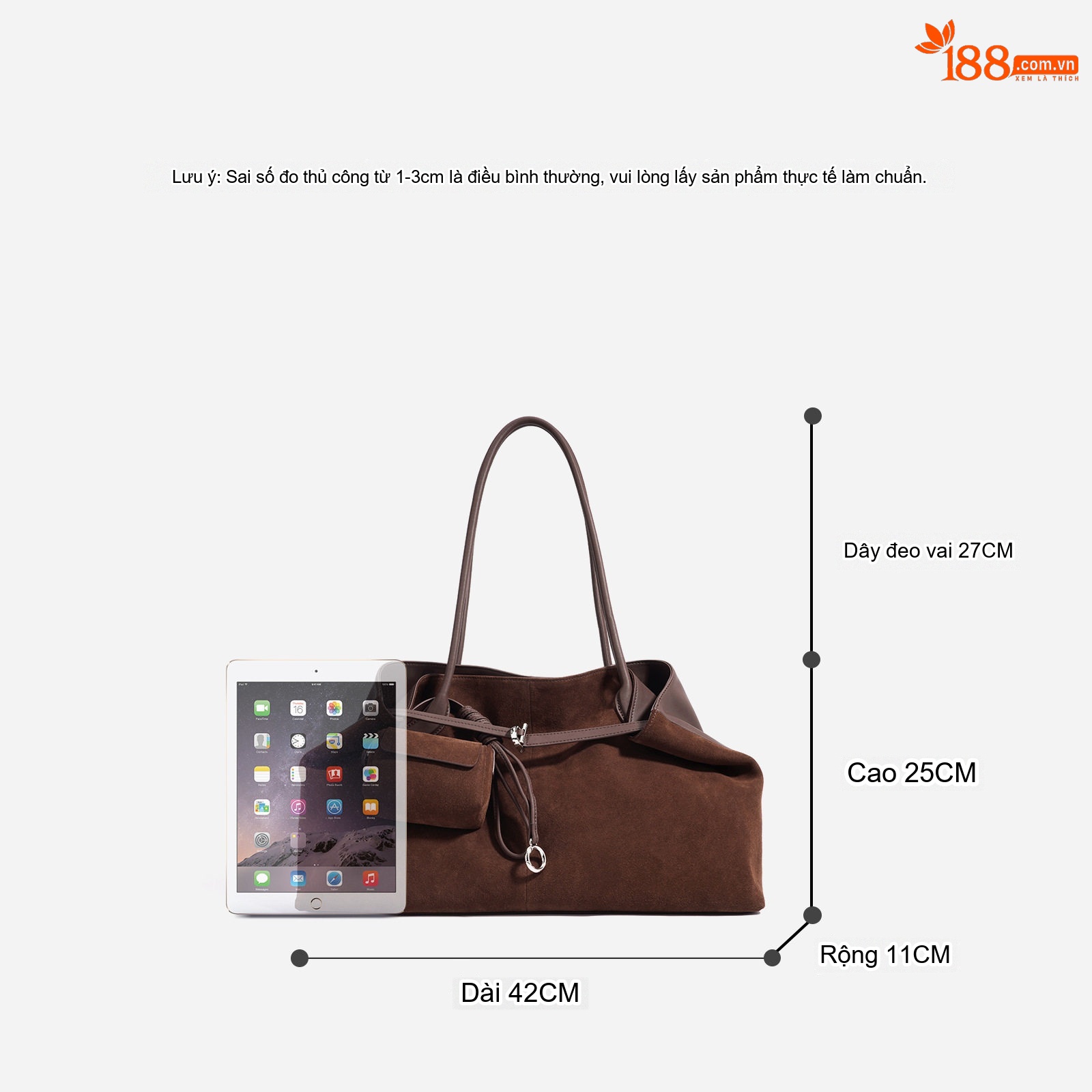 Túi Tote Da Mờ Đeo Vai/Kẹp Nách Sức Chứa Lớn Đi Làm Hàng Ngày Màu Nâu, Đỏ, Be