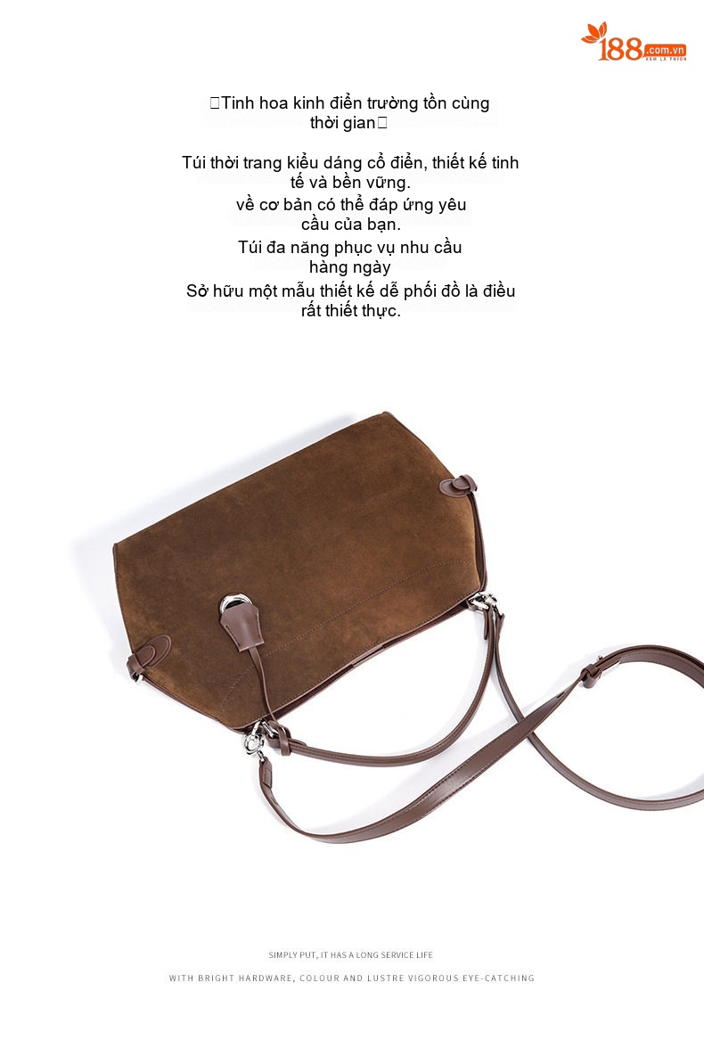 Túi Tote Da Mờ Sức Chứa Lớn Phong Cách Vintage Đeo Vai, Đeo Chéo Màu Đỏ Rượu Vang, Nâu chi tiết 6