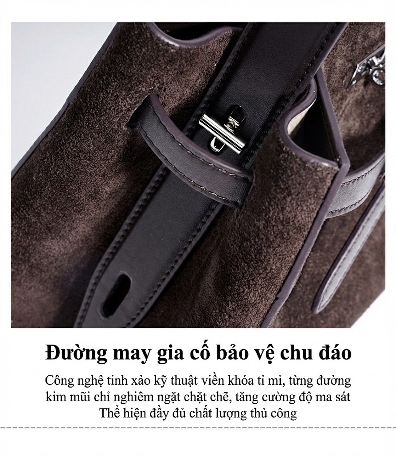 Túi Tote Da Mờ Thiết Kế Tối Giản Đeo Chéo Đựng Đồ Dung Tích Lớn Màu Nâu, Kem chi tiết 15