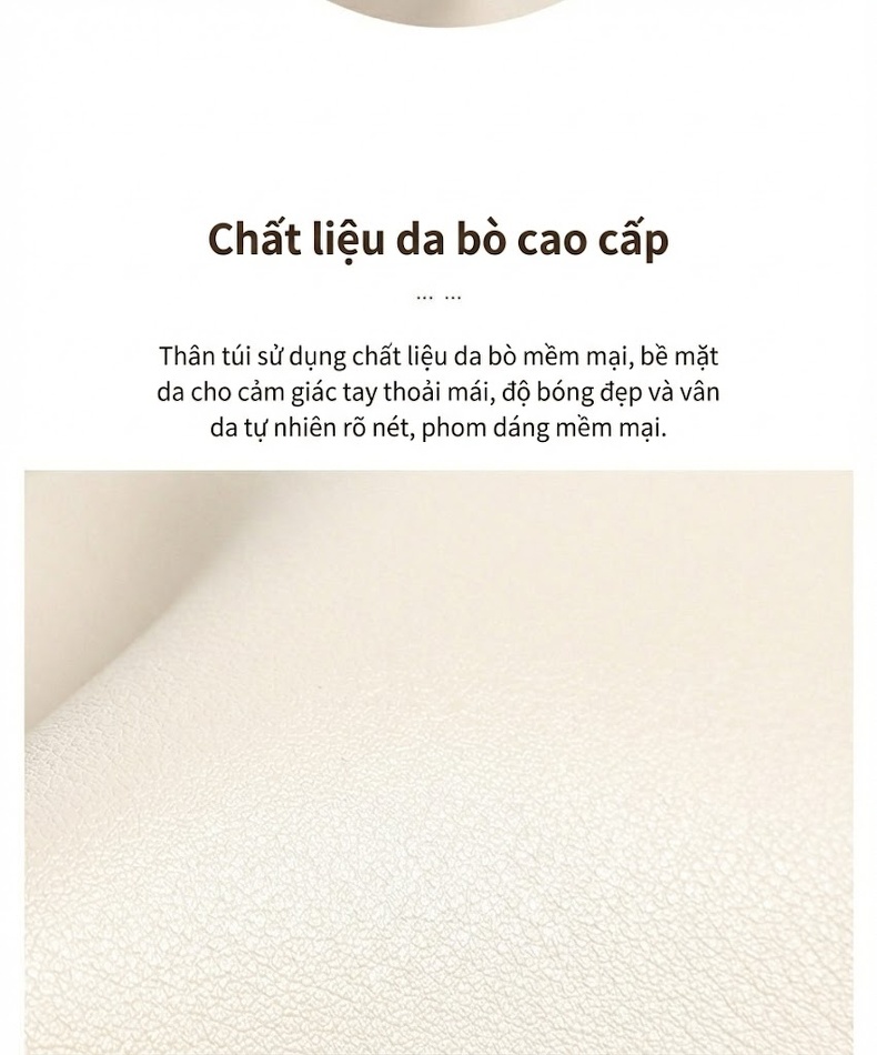 Túi Tote Da Thật Đeo Vai/Chéo Lớn Phong Cách Công Sở Màu Đen chi tiết 8