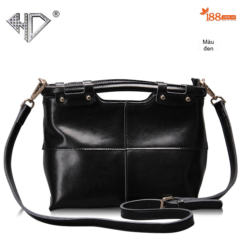 Túi Tote Da Thật Retro Châu Âu Mỹ, Túi Đeo Chéo Nữ Màu Nâu
