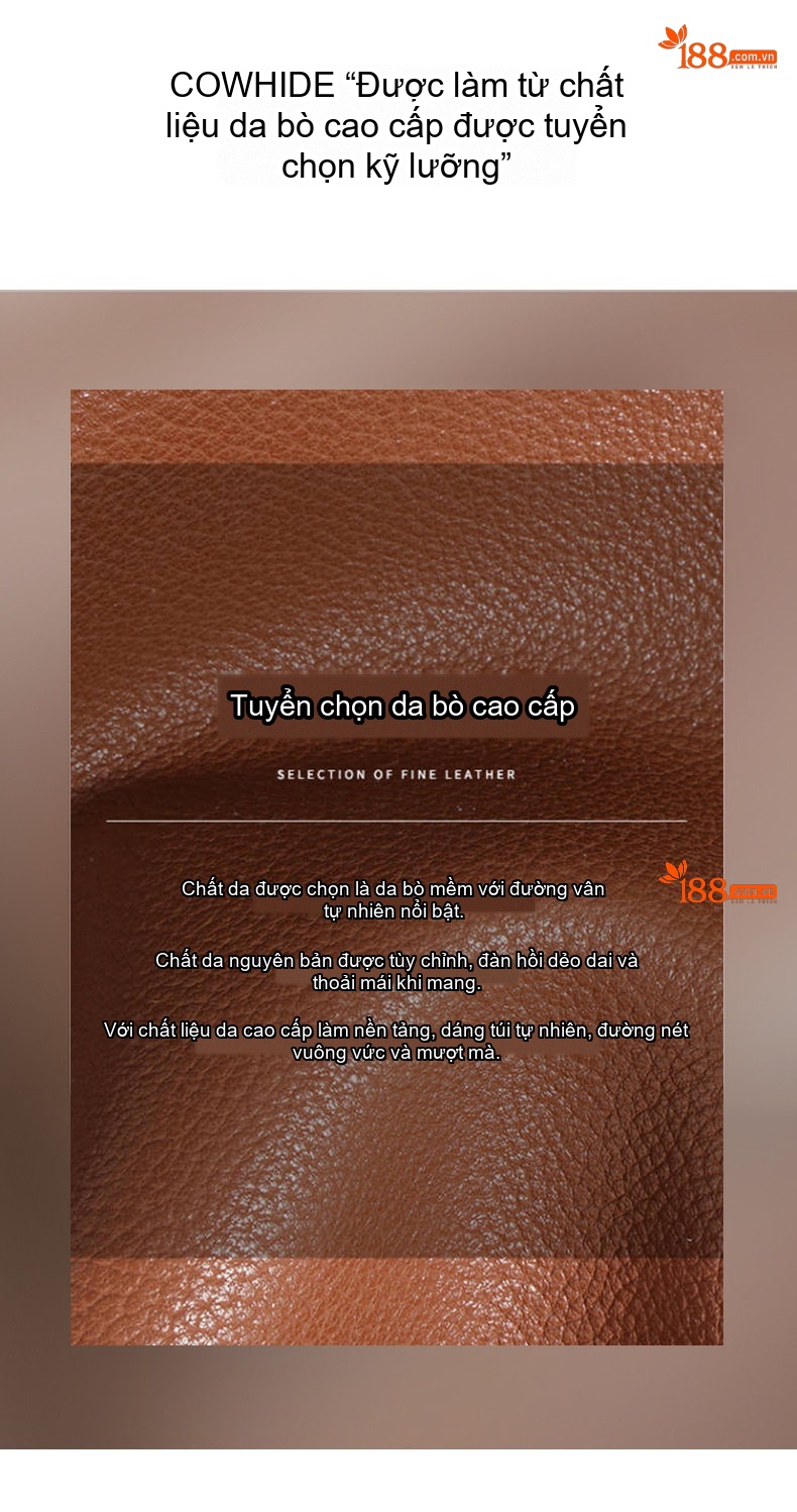 Túi Tote Da Thật Thiết Kế Độc Đáo Đeo Vai Sức Chứa Lớn Màu Nâu, Đen chi tiết 7