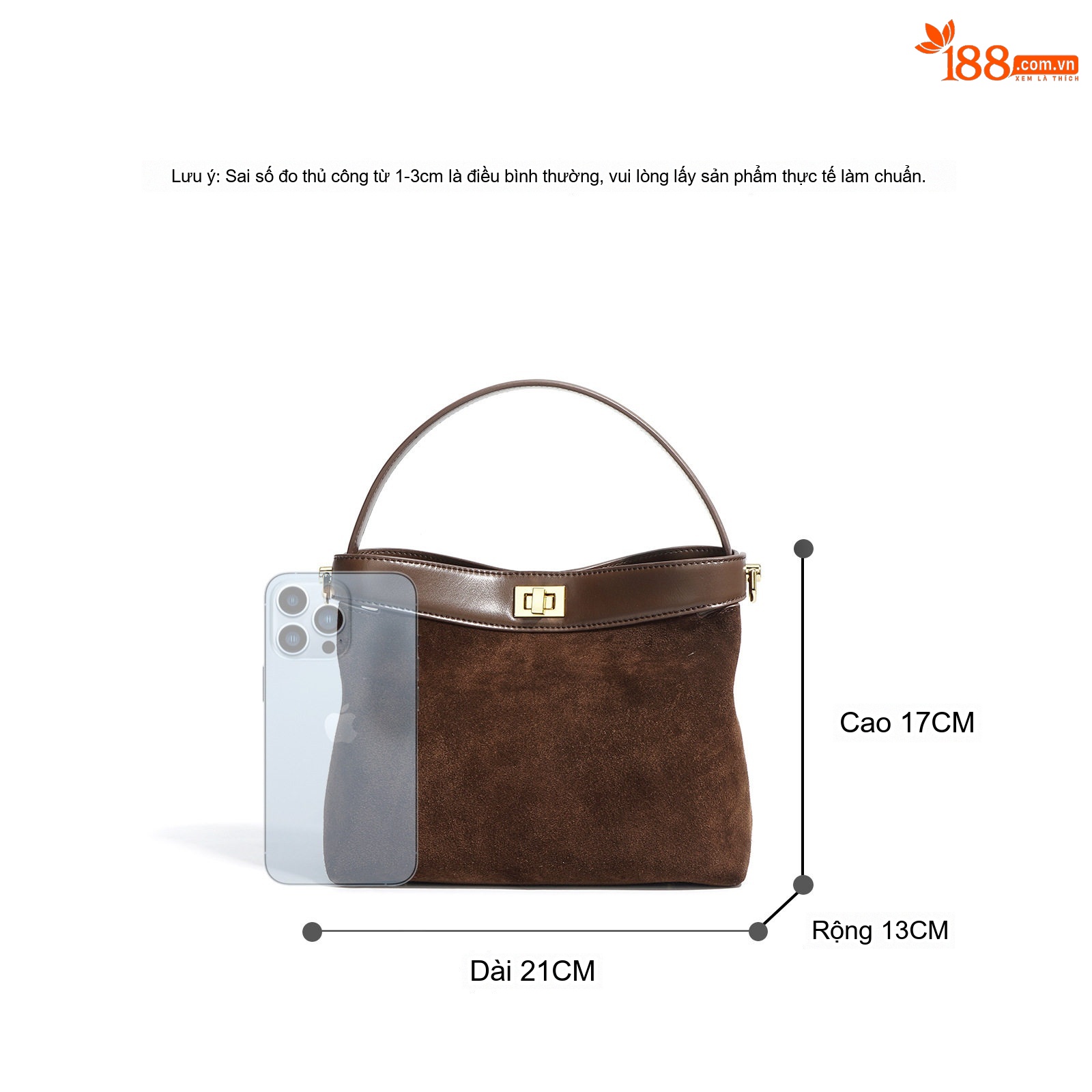 Túi Tote Đeo Chéo Nữ Da Mờ Phong Cách Retro Màu Nâu