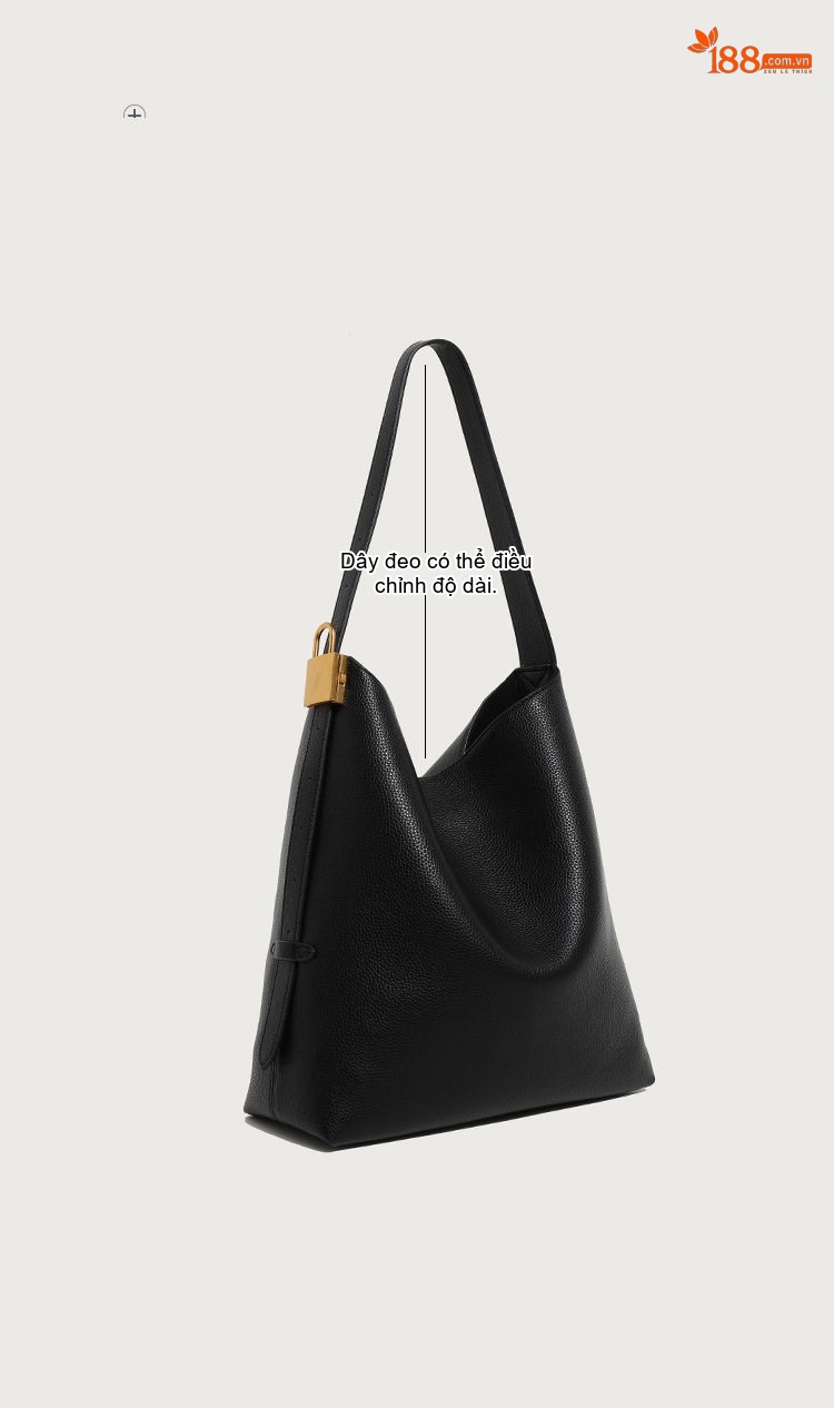 Túi Tote Hobo Nữ Da Mềm Sức Chứa Lớn Đeo Vai Đi Làm Hàng Ngày Thời Trang Màu Đen, Nâu chi tiết 11