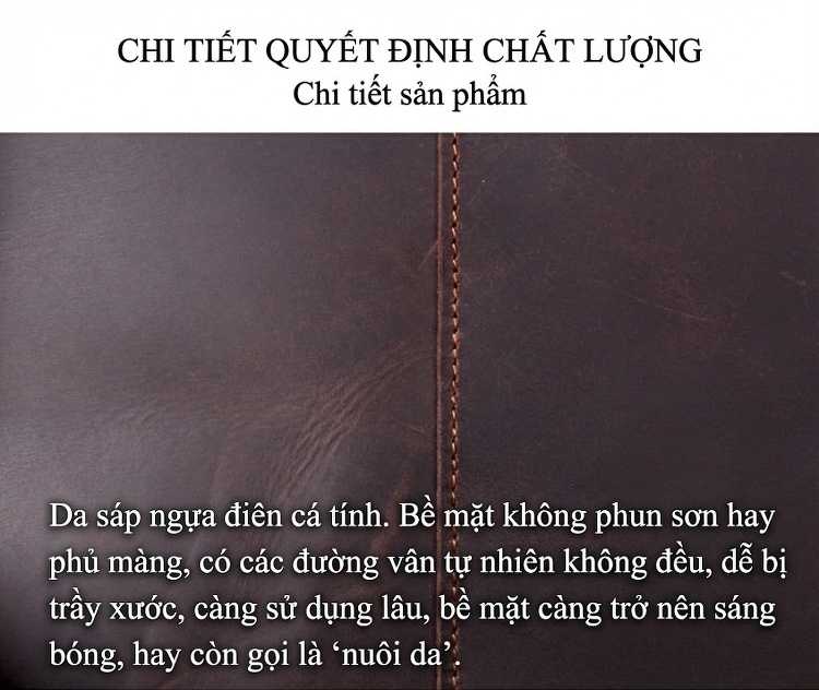 Túi Tote Nam Da Thật Sức Chứa Lớn Đựng Laptop Phong Cách Cổ Điển Màu Nâu chi tiết 16