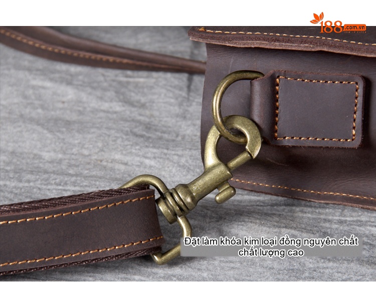 Túi Tote Nam Da Thật Sức Chứa Lớn Đựng Laptop Phong Cách Cổ Điển Màu Nâu chi tiết 19