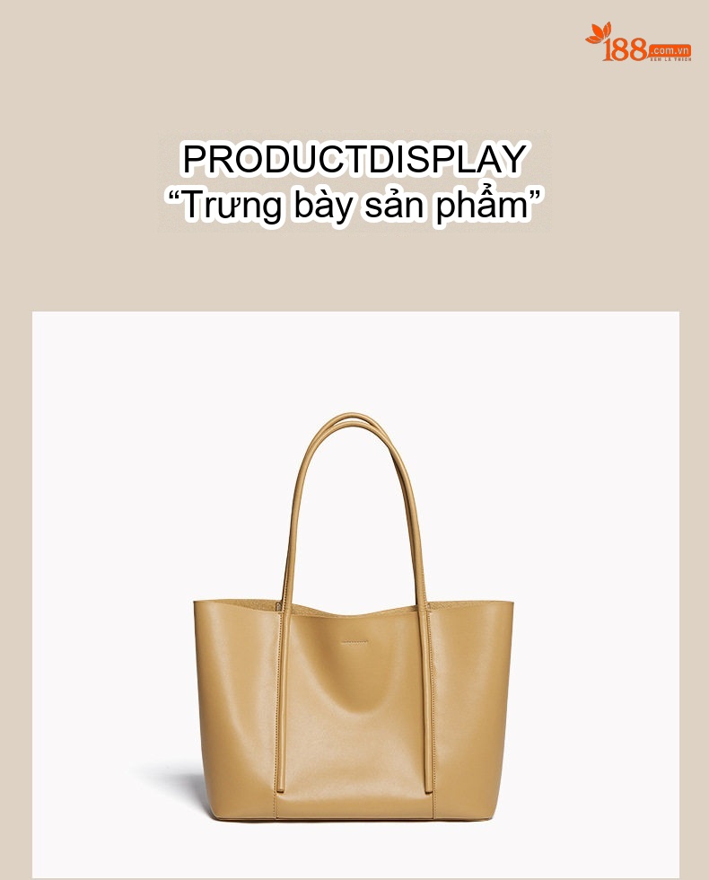 Túi Tote Nữ Da Bò Cao Cấp Dáng Đứng Đeo Vai Công Sở Màu Nâu chi tiết 17