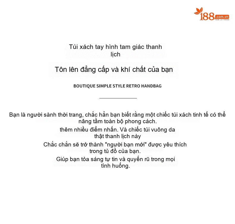 Túi Tote Nữ Da Bò Cao Cấp Dáng Vuông Phong Cách Retro Màu Đen, Nâu, Đỏ chi tiết 2