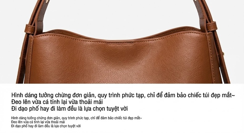 Túi Tote Nữ Da Bò Cao Cấp Dáng Vuông Phong Cách Retro Màu Đen, Nâu, Đỏ chi tiết 21