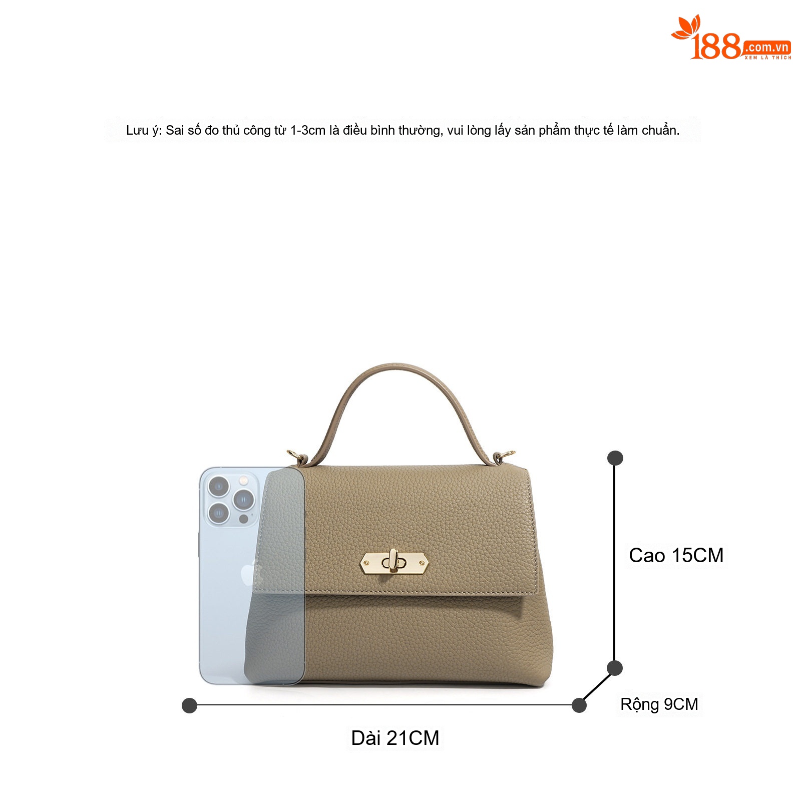 Túi Tote Nữ Da Bò Công Sở Size Lớn Đeo Vai, Đeo Chéo Màu Nâu, Xám