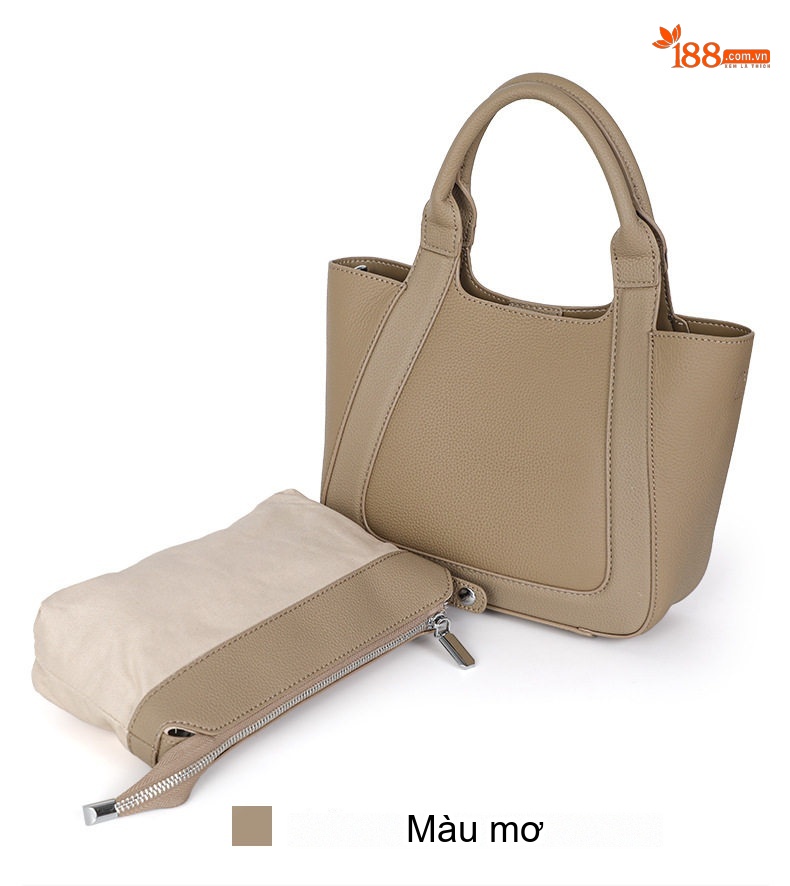 Túi Tote Nữ Da Bò Công Sở Thời Trang Màu Mơ chi tiết 6